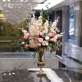 仿真花假花酒店大堂前台别墅商场客厅摆台高档轻奢装 饰花摆设摆件