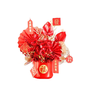 发财果仿真花年宵装饰福桶摆件