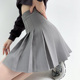 灰色百褶裙夏a字半身裙辣妹女团风甜美短裙春秋高腰西装 面料显瘦