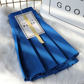 料半身裙裤 克莱因蓝百褶裙女夏款 高腰a字显瘦学院风短裙春秋西装