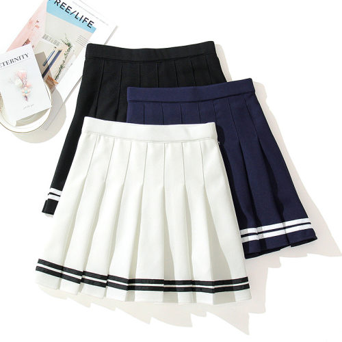 【海军学院风】百褶裙条纹校服裙