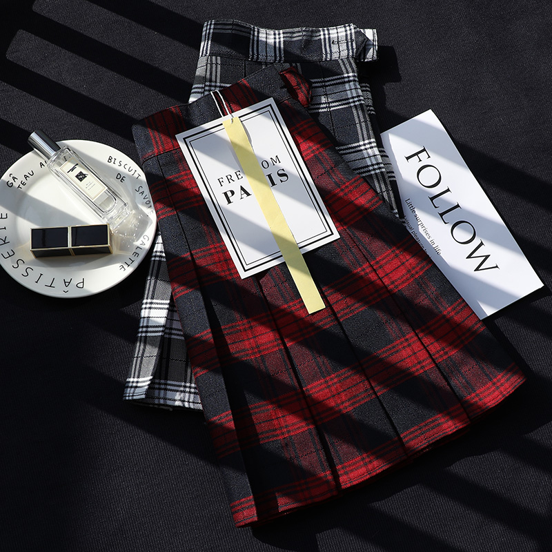 英伦学院风百褶裙短裙