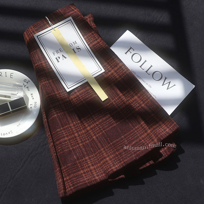 格子百褶裙女秋冬款短款格纹半身裙春高腰a字显瘦黄灰色毛呢短裙