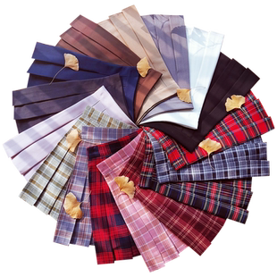 百褶裙女夏高腰a字遮肉显瘦小个子短裙韩系学院风格子半身裙短款