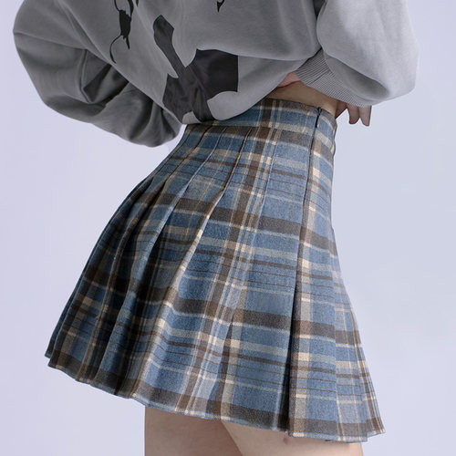 安露曼短裙百褶裙百搭a字半身裙