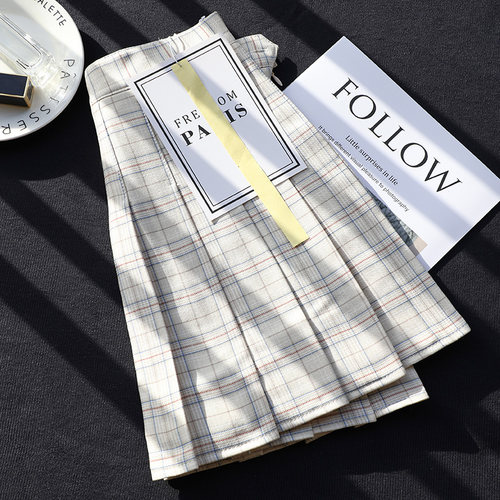 格子半身裙女日系格纹百褶裙短裙