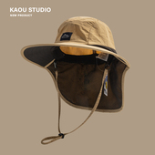 亲子户外防晒帽全家出游太阳帽大檐遮阳渔夫帽速干薄款 男女钓鱼帽