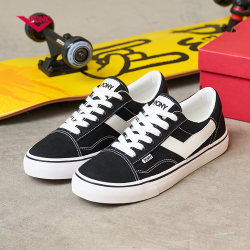 PONY车缝线系带休闲鞋男