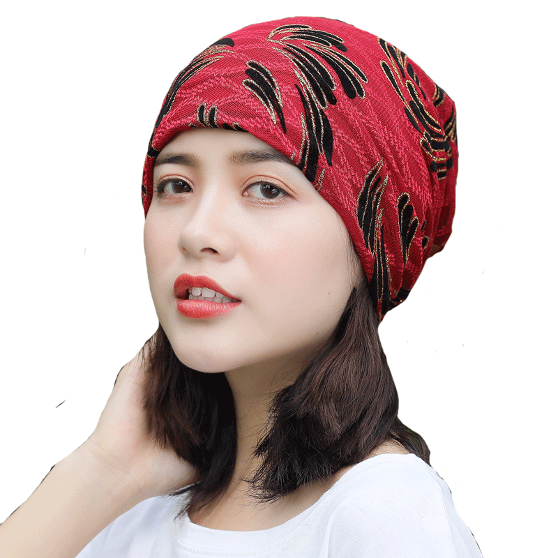 帽子女春夏封顶柔软包头帽头巾帽蕾丝薄衬透气堆堆帽光头帽月子帽