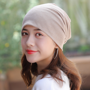帽子女春夏薄款 纯棉透气厨房帽女遮白发秋睡帽光头百搭月子包头帽