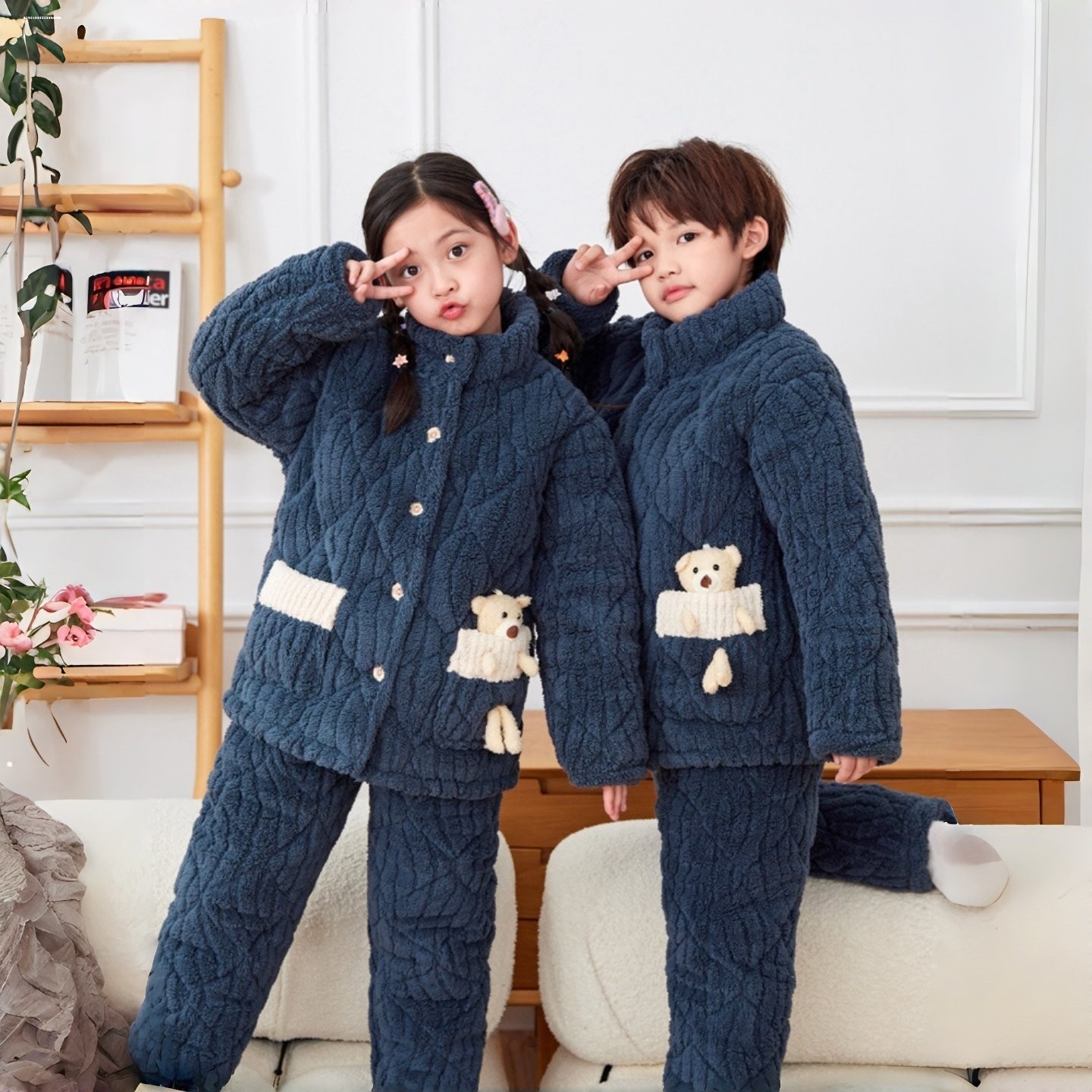 儿童法兰绒睡衣男童冬季夹棉加厚中大童女童小童宝宝珊瑚绒家居服,女士内衣/男士内衣/家居服,睡衣/家居服套装,淘宝优惠券,粉丝福利购,淘宝优惠卷