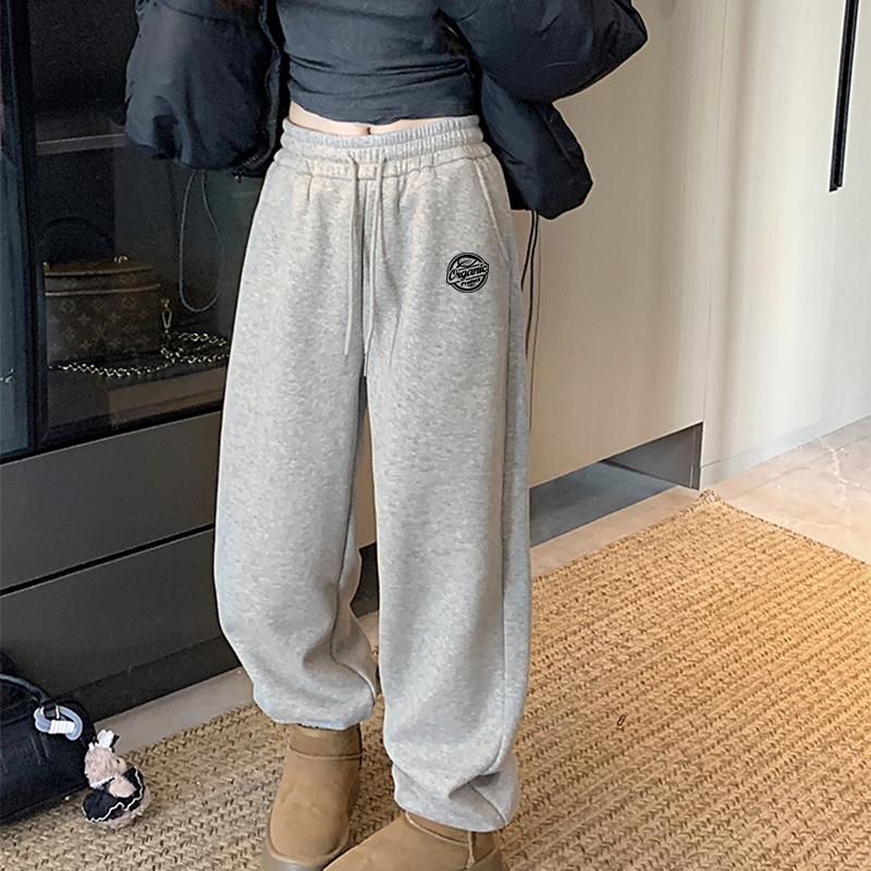 设计感潮牌百搭加厚灰色束脚卫裤