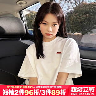 2025夏季新款设计感超火白色正肩t恤女短袖美式学院风宽松上衣潮