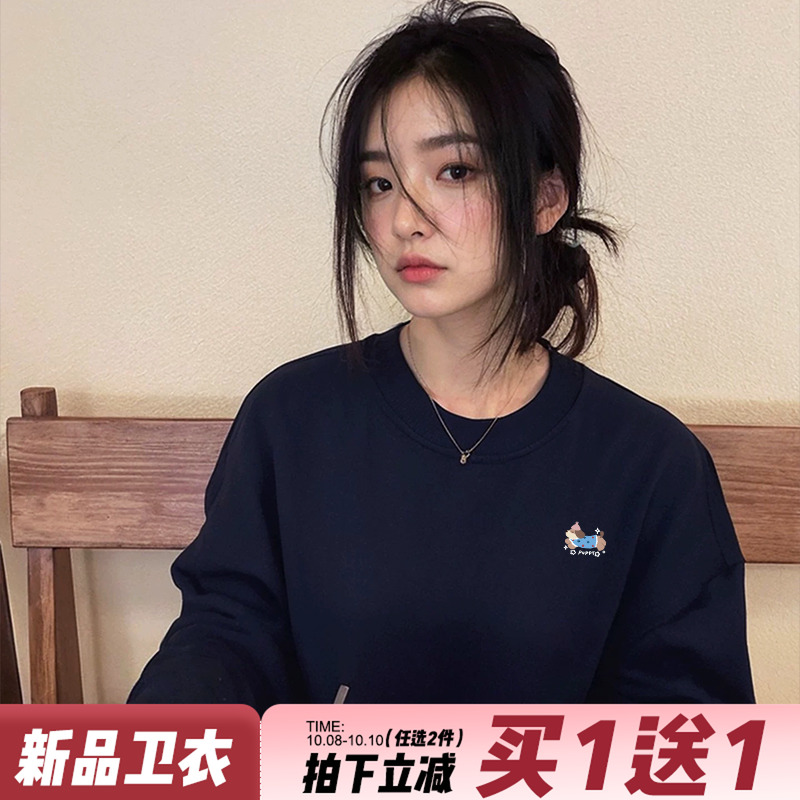 超火腊肠狗印花宽松显瘦卫衣女潮