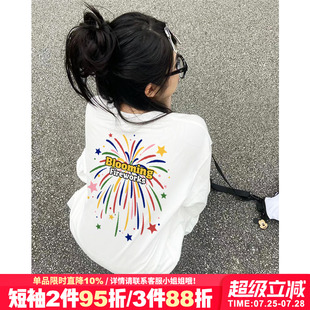 女t恤2025春夏新款 韩系ins风超火白色正肩短袖 宽松减龄纯棉上衣潮