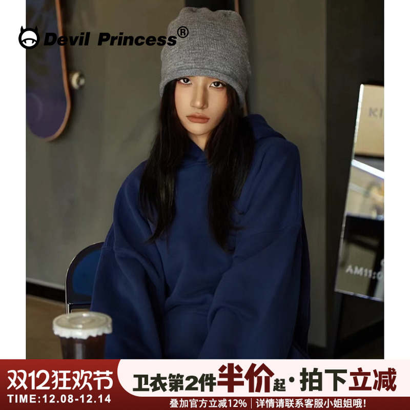 宽松大版美式街头潮牌连帽卫衣