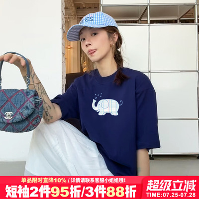小众可爱风卡通印花纯棉短袖女夏