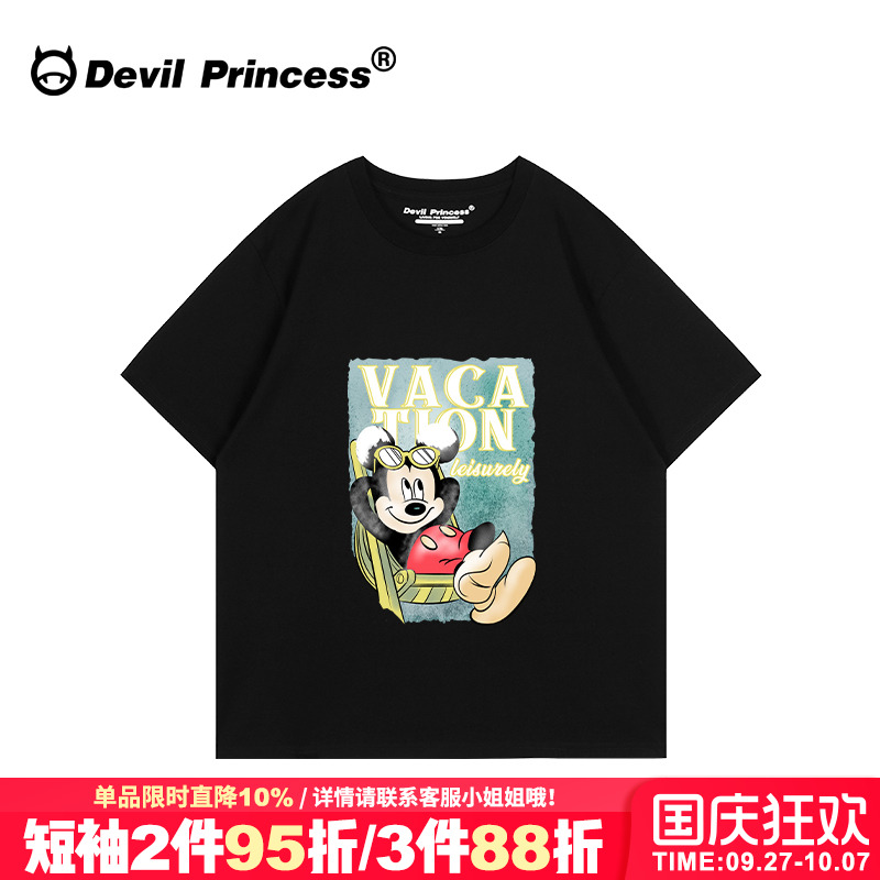 短袖街头风潮牌卡通印花