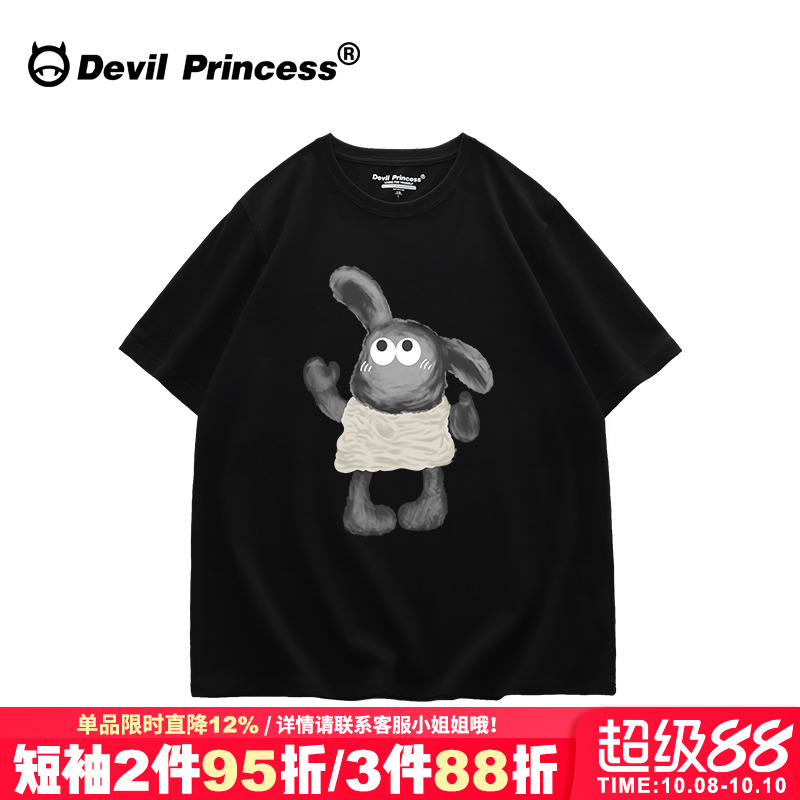 短袖小众卡通ins风印花