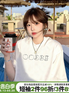 超好看设计感宽松纯棉白色短袖t恤女2026新款小个子打底衫上衣夏