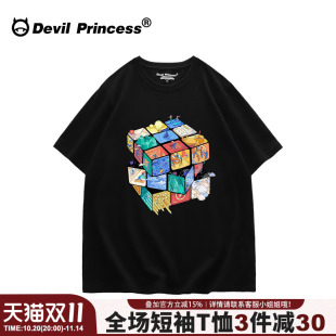 小众正肩半袖 oversize炸街ins潮牌黑色t恤女韩版 上衣 新款 2025夏季