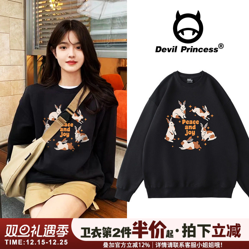 加绒款宽松韩版学院风卫衣