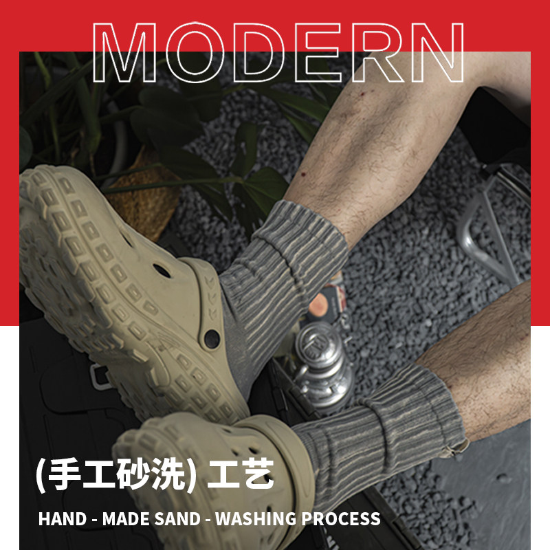 砂洗做旧工装风男袜情侣外穿