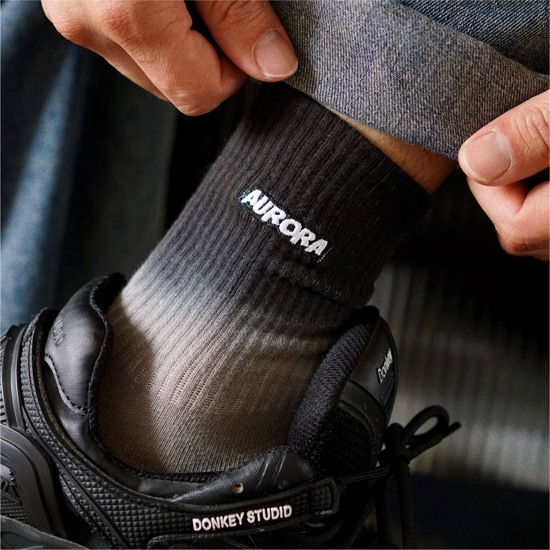 个性扎染袜子纯棉吸汗防臭袜街头嘻哈滑板袜刺绣潮袜男ins美式袜