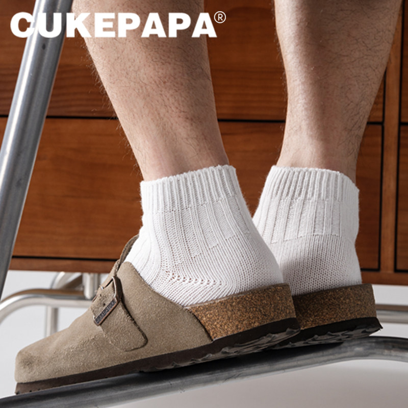 粗线春夏日潮男简约棉袜