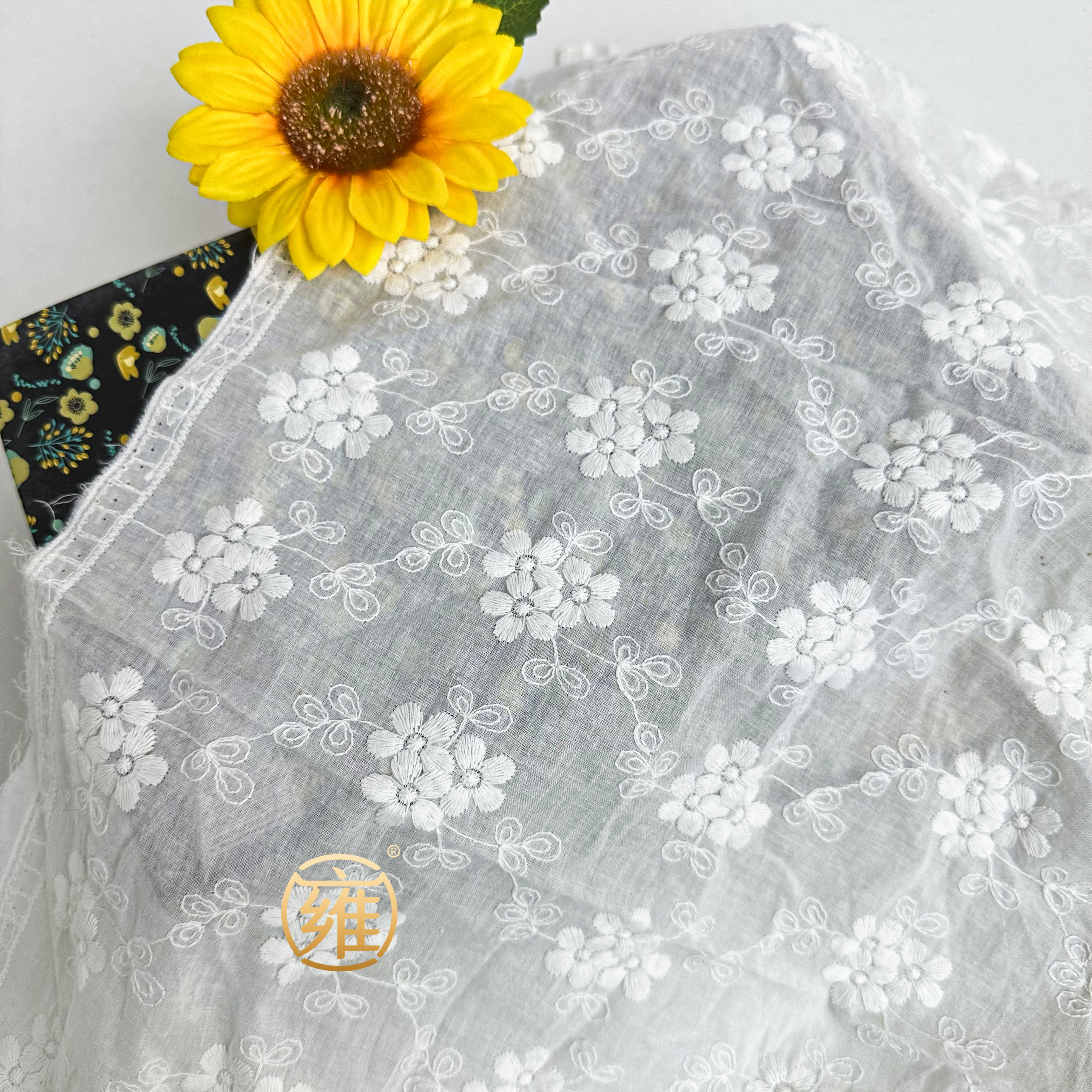 田园风小碎花绣花布料镂空蕾丝刺绣网纱连衣裙婚纱花边辅料