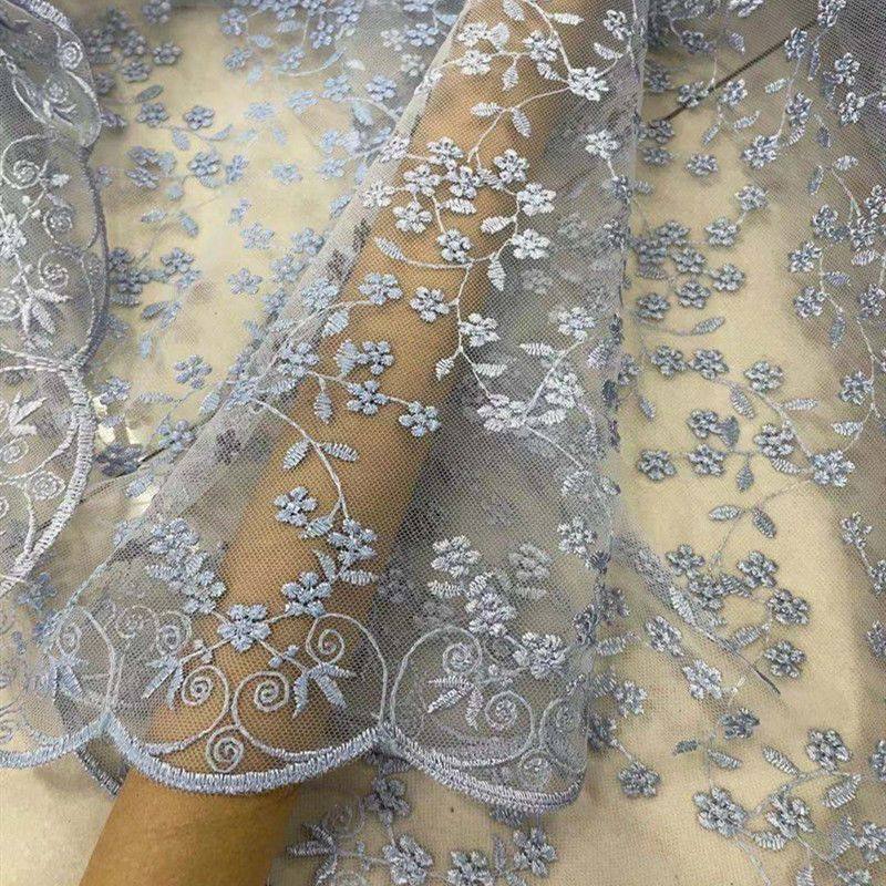 银灰色小碎花网纱刺绣高品质重工蕾丝绣花面料窗帘包包DIY花边布,居家布艺,海绵垫/布料/面料/手工diy,淘宝优惠券,粉丝福利购,淘宝优惠卷
