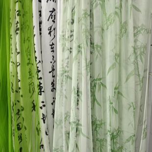 新中式组合套餐书法竹林纱幔户外庭院布置美人纱国风背景装饰纱
