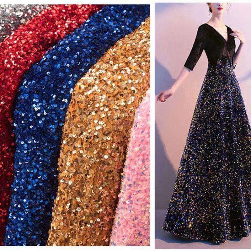 亮片丝绒布料绣花亮闪手工diy亮片绣片婚纱礼服时装背景配饰面料