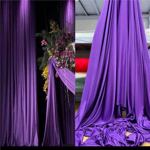 高级紫色弹力布牛奶丝婚庆搭建场景布置布幔纱幔礼服婚纱面料布料