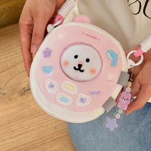 日本正版娃包13cm棉花娃娃努努自嘲熊外出便携斜挎背包女生