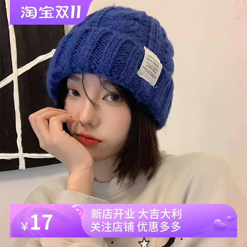 秋冬时尚针织帽女款韩版时尚麻花毛线帽保暖护耳多色可选休闲