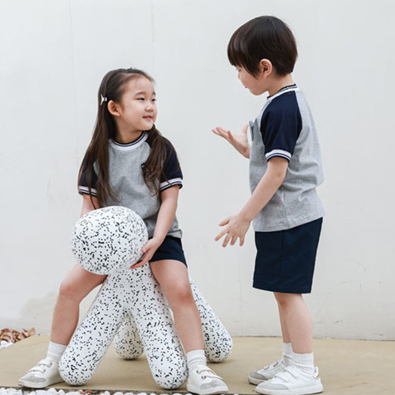 幼儿园园服校服中小学生班服幼稚园夏装纯棉英伦学院风运动服定制