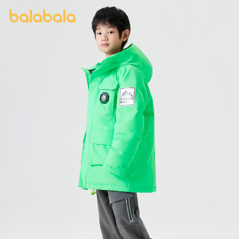 巴拉巴拉羽绒服男童连帽工装外套