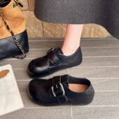 勃肯鞋 女2026季 英伦小皮鞋 春季 皮带扣单鞋 一脚蹬休闲厚底乐0205z