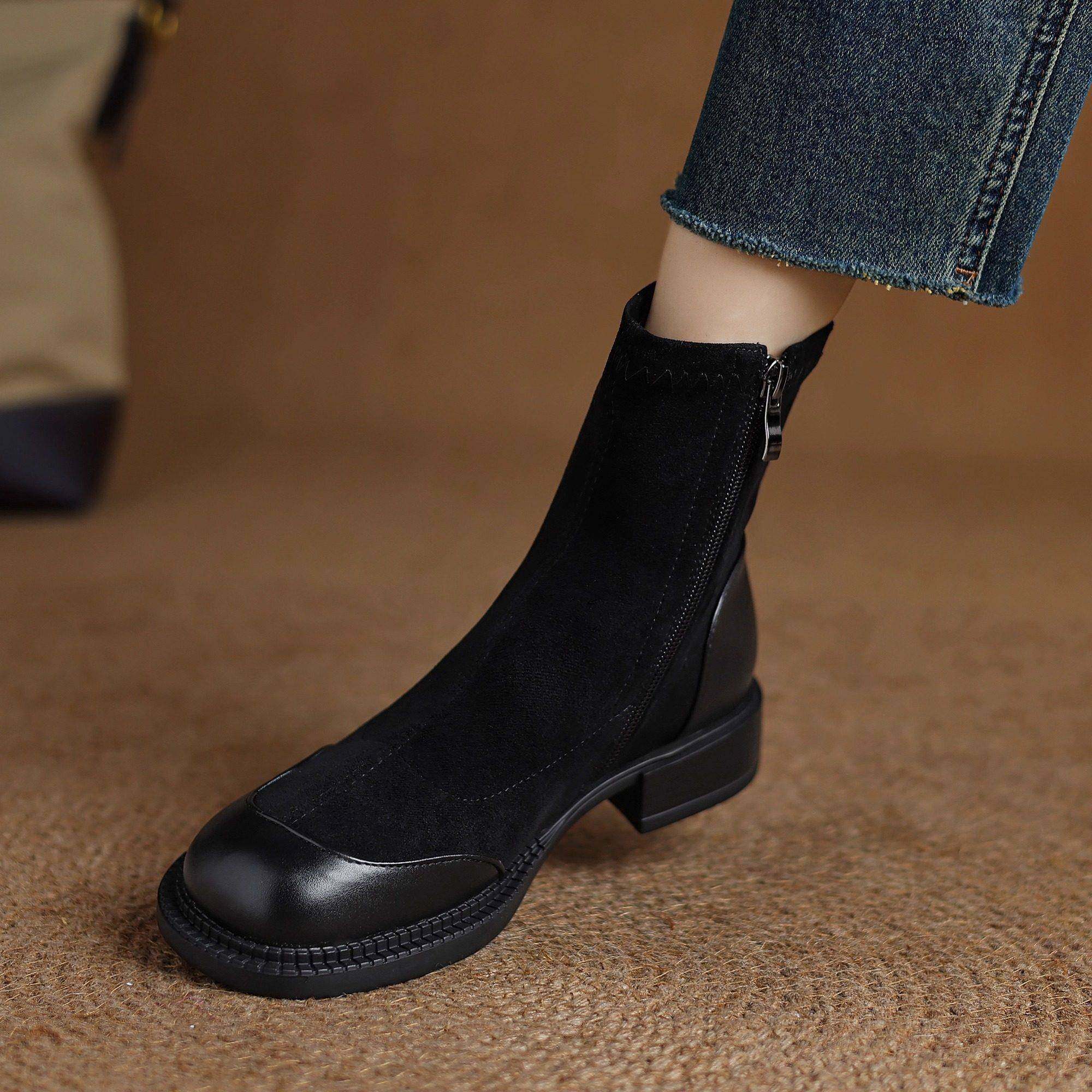 大码女靴子41到43短靴女鞋平底马丁靴40春秋冬季新款2026黑0120r,女鞋,时装靴,淘宝优惠券,粉丝福利购,淘宝优惠卷