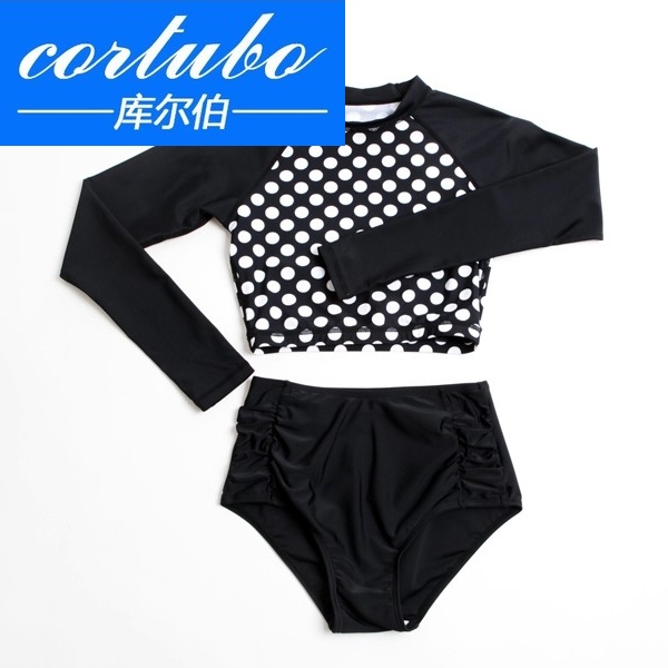 [cortubo库尔伯旗舰店分体泳衣]CORTUBO韩国波点比基尼分体泳衣月销量0件仅售910元