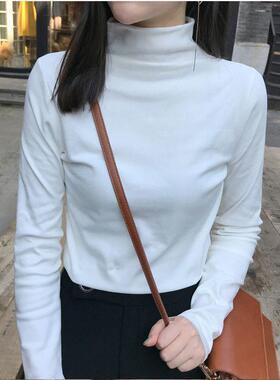 2026新款打底衫女春秋半高领外穿百搭韩版修身内搭春秋上衣0111r