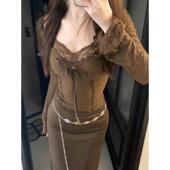 女打底t恤纯粹 欲望热辣风格 蕾丝拼接长袖 春季 上衣妇 天加0207k