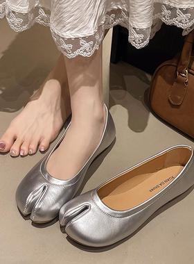 春季感懒人一脚蹬分趾猪蹄鞋女2026年新款平底芭蕾舞单鞋0112z