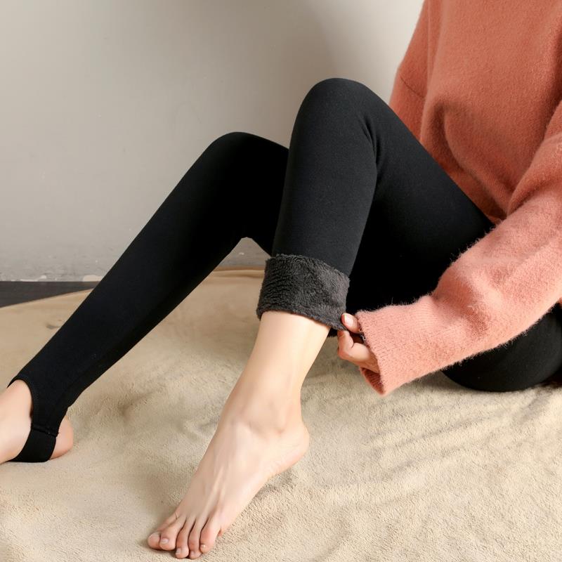 秋冬女装加绒打底裤裙女假两件外穿胖MM大码高腰显瘦保暖1028z