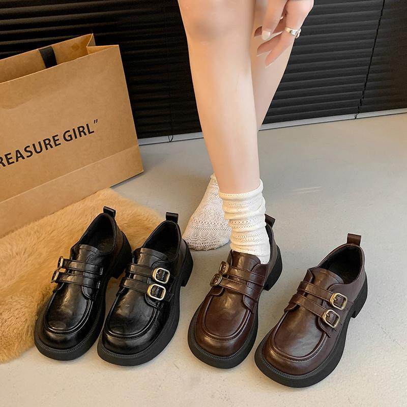 春季英伦风小皮鞋女2026新款厚底乐福鞋覆古圆头配裙子单鞋0117z,女鞋,浅口单鞋,淘宝优惠券,粉丝福利购,淘宝优惠卷