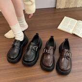 英伦风圆头乐福鞋 女2026季 金属扣厚底百搭小皮鞋 春季 单鞋 0205z