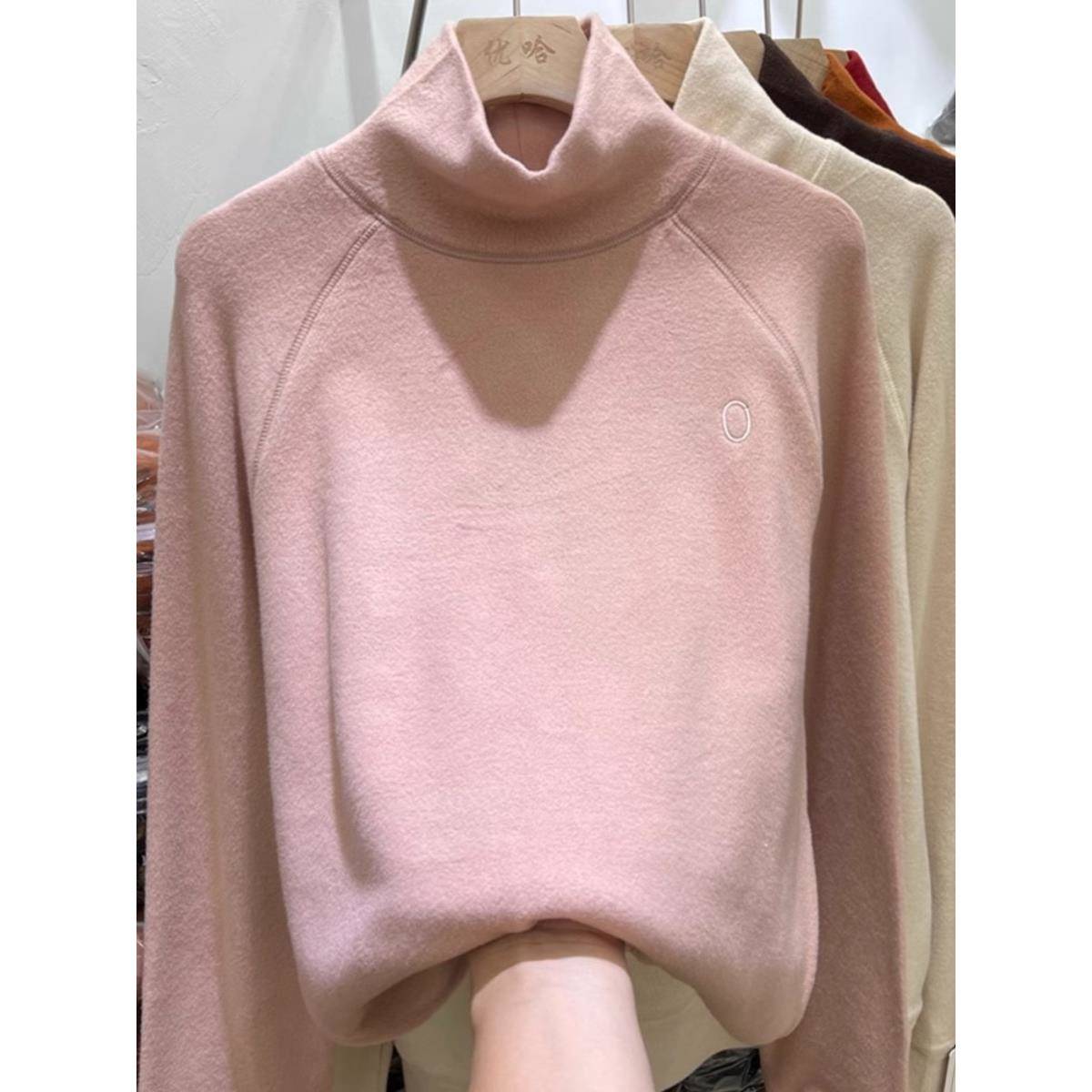 双面高领打底衫女2025秋季新款宽松加厚保暖套头内搭上衣1027r