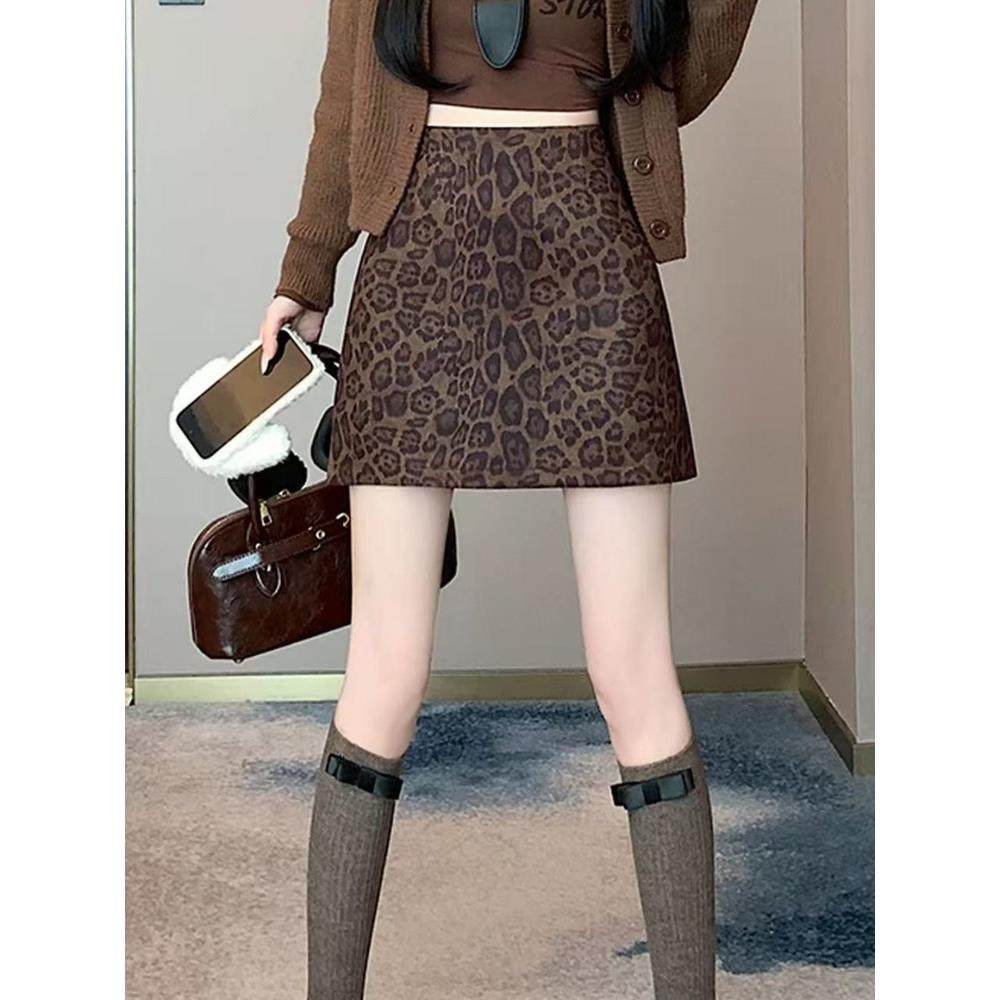 2026新款大码女装豹纹半身裙女秋冬高腰显瘦A字短裙防走光包0119r,女装/女士精品,半身裙,淘宝优惠券,粉丝福利购,淘宝优惠卷