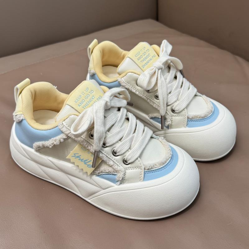 奶呼呼多巴胺百搭小白鞋女大头泡芙鞋丑萌4143大码女鞋1114w